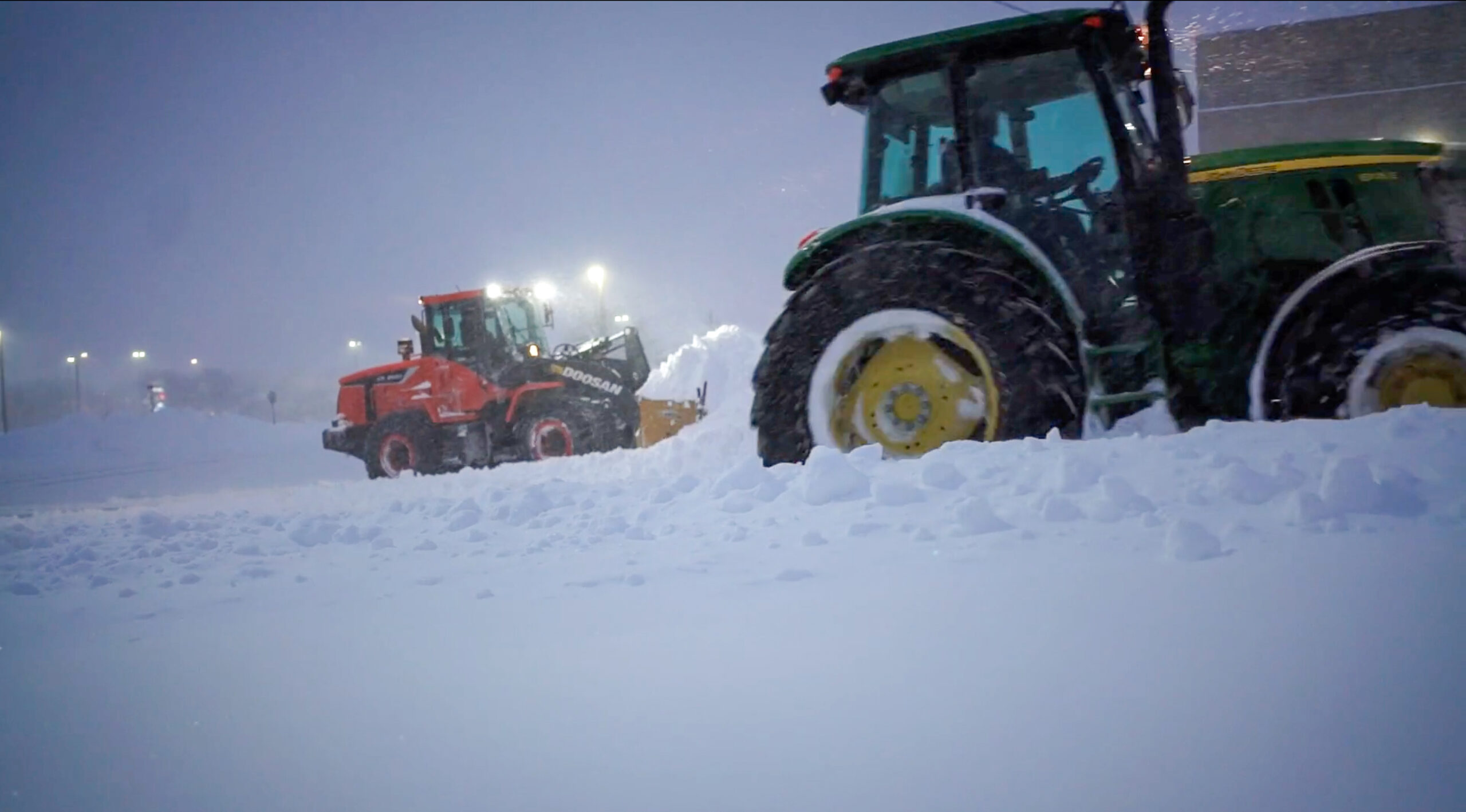 snow plow in field of snow
