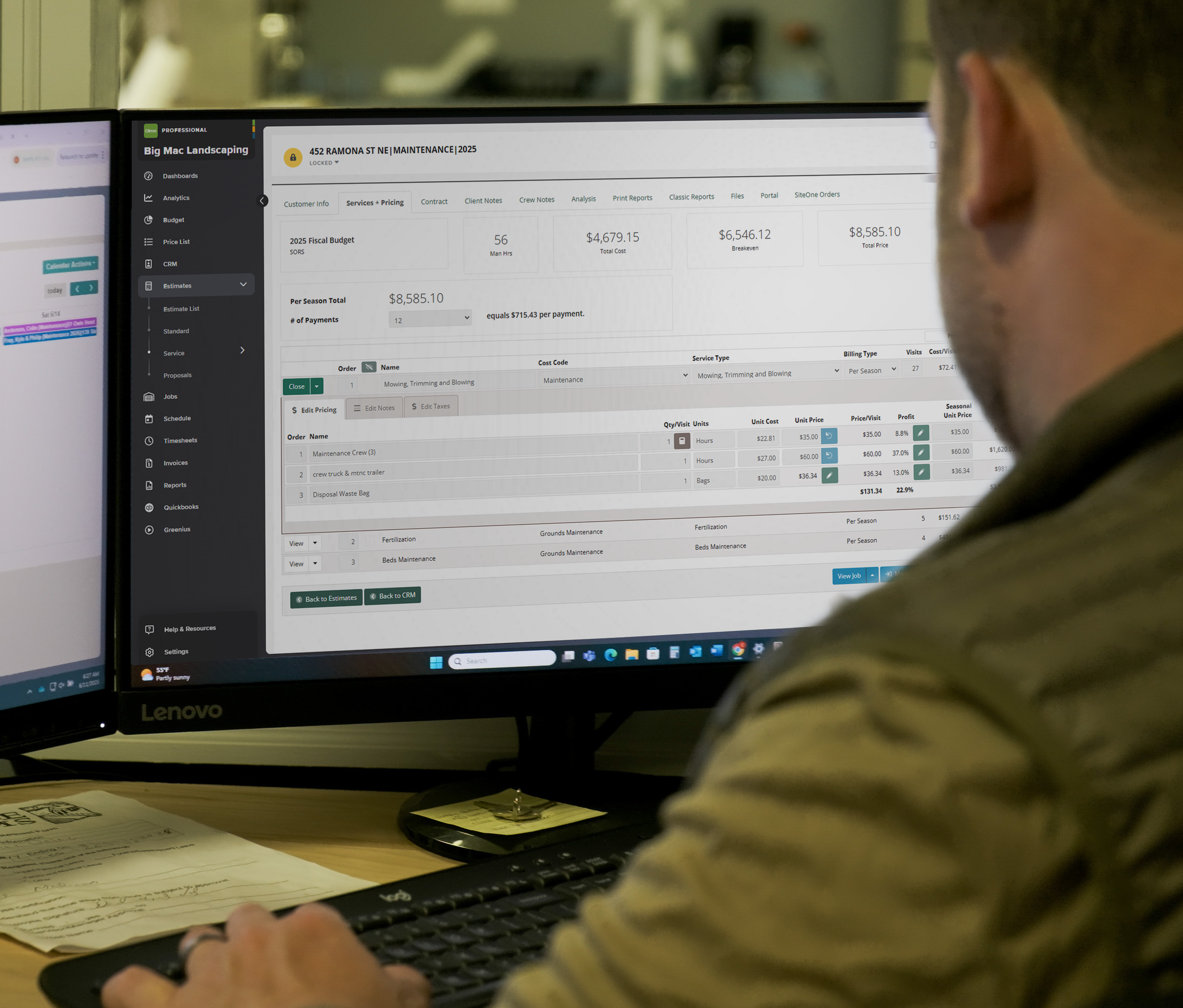 Budget Base Estimating with Granum software