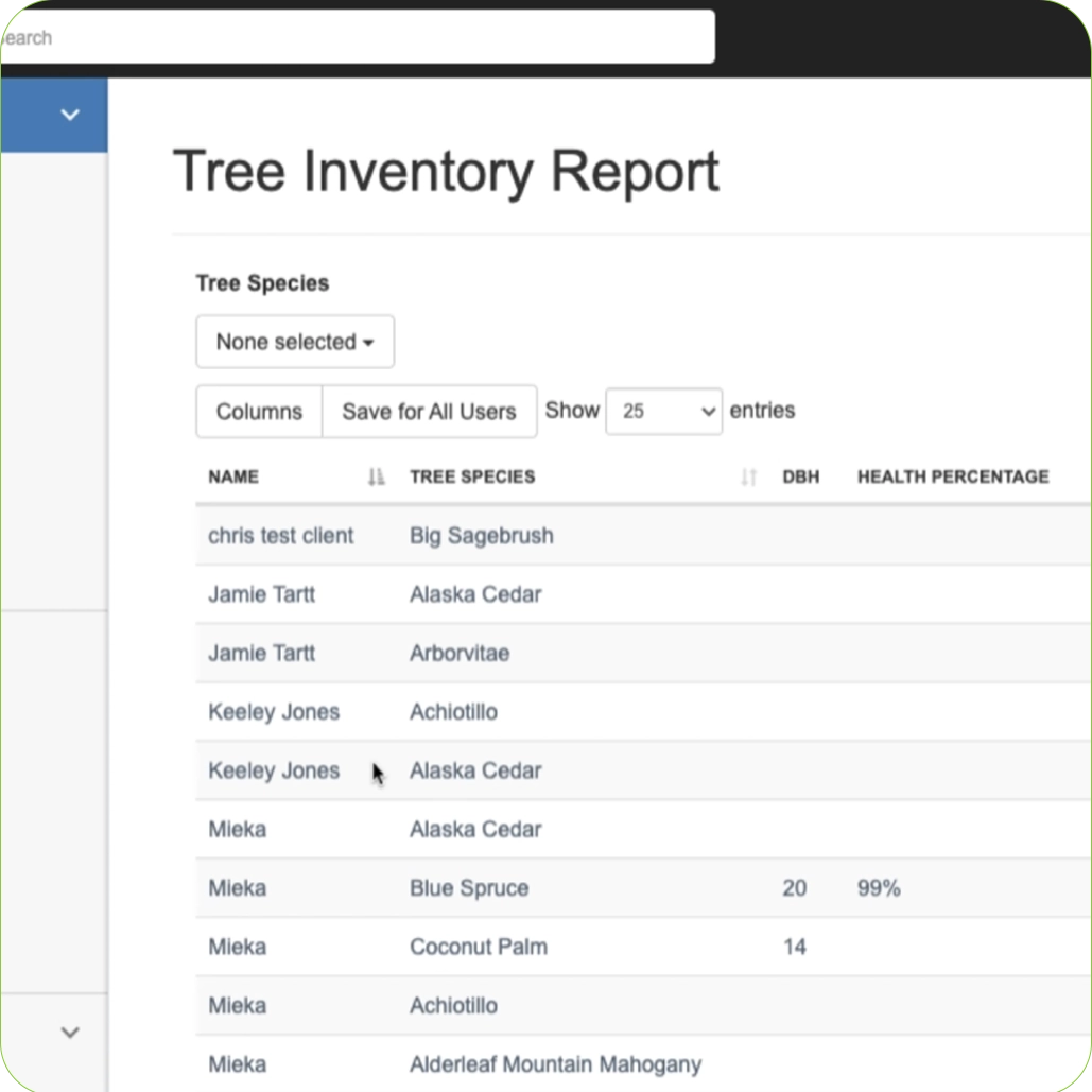 Tree Inventory Report - SingleOps by Granum