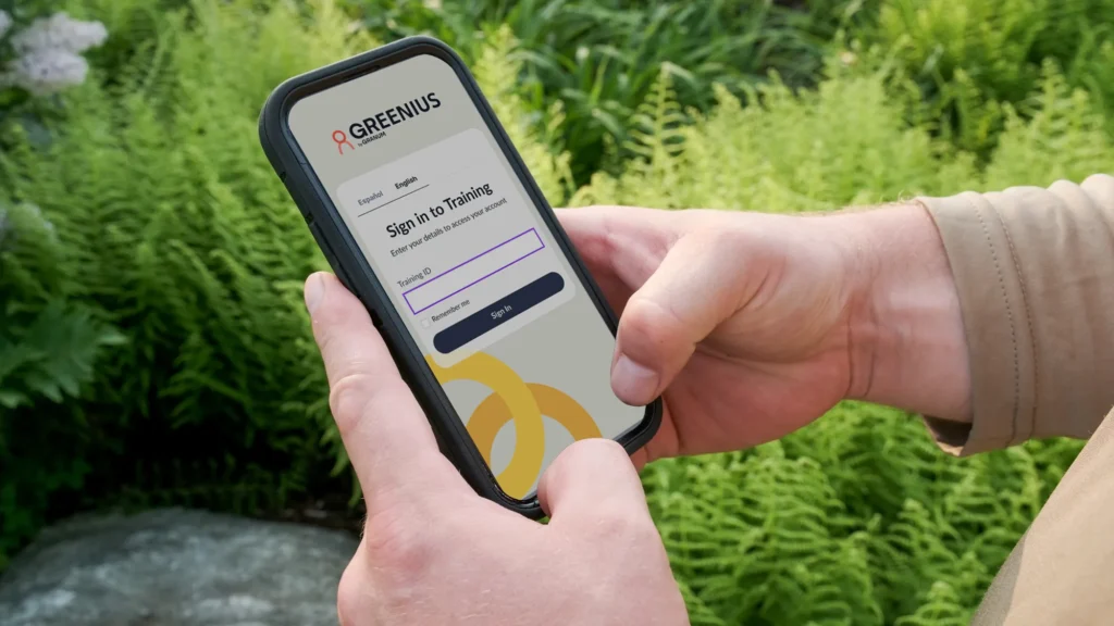 Simple login to Greenius training platform