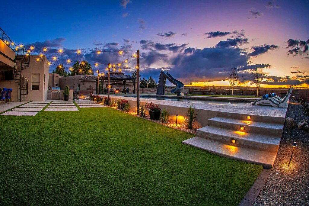 Urban Earth Landscaping finished project with hardscape and landscape elements